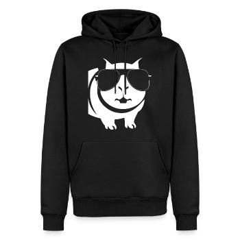 Cochon d’Inde drôle avec des lunettes de soleil Cochons d’Inde - Sweat à capuche Premium bio Homme - noir - Devant - Nico (187cm)