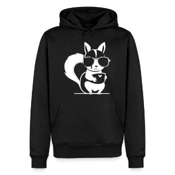Funny Squirrel Wearing Sunglasses Squirrels - Men’s Premium Organic Hoodie - black - Front - Nico (187cm)