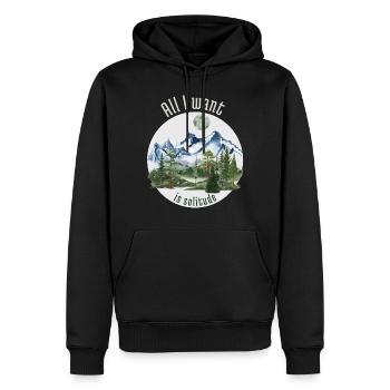 Alles, was ich will, ist Einsamkeit - Männer Premium Bio Hoodie - Schwarz - Vorne - Nico (187cm)
