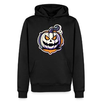 Pumpkin Halloween Drawing - Men’s Premium Organic Hoodie - black - Front - Nico (187cm)