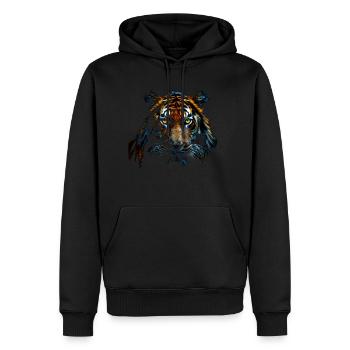 Tiger Face - Männer Premium Bio Hoodie - Schwarz - Vorne - Nico (187cm)