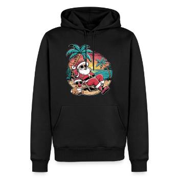 Noël en juillet - Sweat à capuche Premium bio Homme - noir - Devant - Nico (187cm)