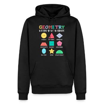 Formes géométriques avec des dictons positifs - Sweat à capuche Premium bio Homme - noir - Devant - Nico (187cm)