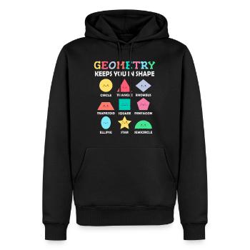Formes géométriques avec des dictons positifs - Sweat à capuche Premium bio Homme - noir - Devant - Nico (187cm)
