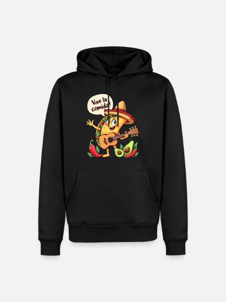 Taco Fiesta mit Gitarre und hispanischem Flair - Herre Premium økologisk hoodie - sort