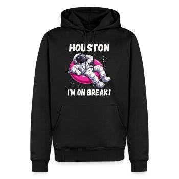 Houston, Ich mach Pause - Entspannter Astronaut - Männer Premium Bio Hoodie - Schwarz - Vorne - Nico (187cm)
