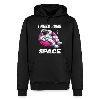 Ich brauche etwas Freiraum - Entspannter Astronaut - Männer Premium Bio Hoodie - Schwarz - Vorne - Nico (187cm)