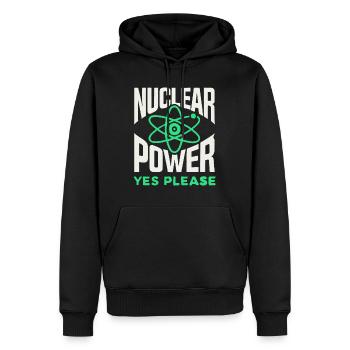 Kernkraft Ja Bitte - Für Saubere Energie - Männer Premium Bio Hoodie - Schwarz - Vorne - Nico (187cm)