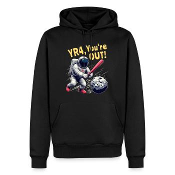 R4 Asteroid 2032 - Weltraum Verteidigung - Männer Premium Bio Hoodie - Schwarz - Vorne - Nico (187cm)