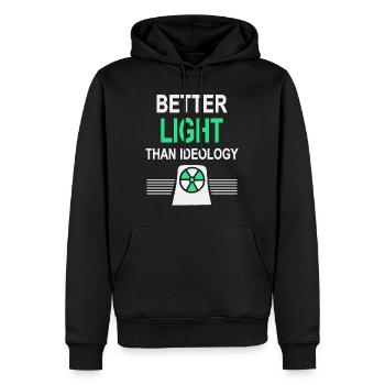 Lieber Licht als Ideologie - Ja zu Atomkraft - Männer Premium Bio Hoodie - Schwarz - Vorne - Nico (187cm)