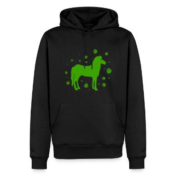 Pferd - Reiten - Reitsport - Hengst -Ross - Männer Premium Bio Hoodie - Schwarz - Vorne - Nico (187cm)