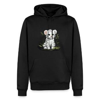 Baby Weißer Tiger Wildkatze Jungle - Männer Premium Bio Hoodie - Schwarz - Vorne - Nico (187cm)
