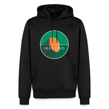 RUGBY IRLANDE - Sweat à capuche Premium bio Homme - noir - Devant - Nico (187cm)