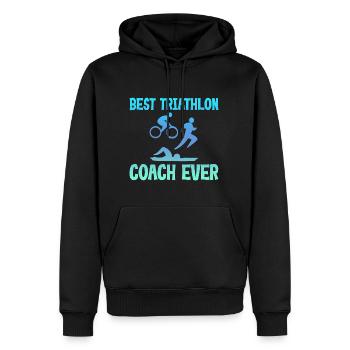 Meilleur entraîneur de triathlon de tous les temps 4 - Sweat à capuche Premium bio Homme - noir - Devant - Nico (187cm)
