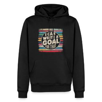 Je peux écrire un objectif pour ce 5 - Sweat à capuche Premium bio Homme - noir - Devant - Nico (187cm)
