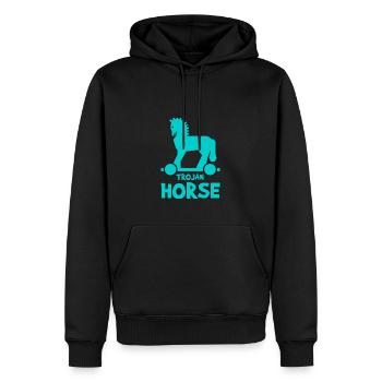 Trojan Horse - Premium Design - Männer Premium Bio Hoodie - Schwarz - Vorne - Nico (187cm)