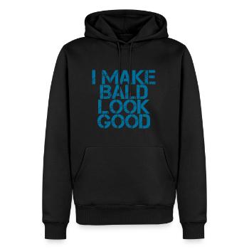 I Make Bald Look Good 3 - Männer Premium Bio Hoodie - Schwarz - Vorne - Nico (187cm)