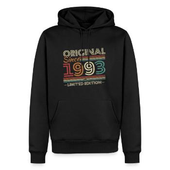 Original 1993 Vintage Cadeau D'anniversaire 1993 - Sweat à capuche Premium bio Homme - noir - Devant - Nico (187cm)