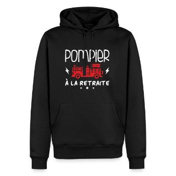 Pompier À La Retraite - Sweat à capuche Premium bio Homme - noir - Devant - Nico (187cm)