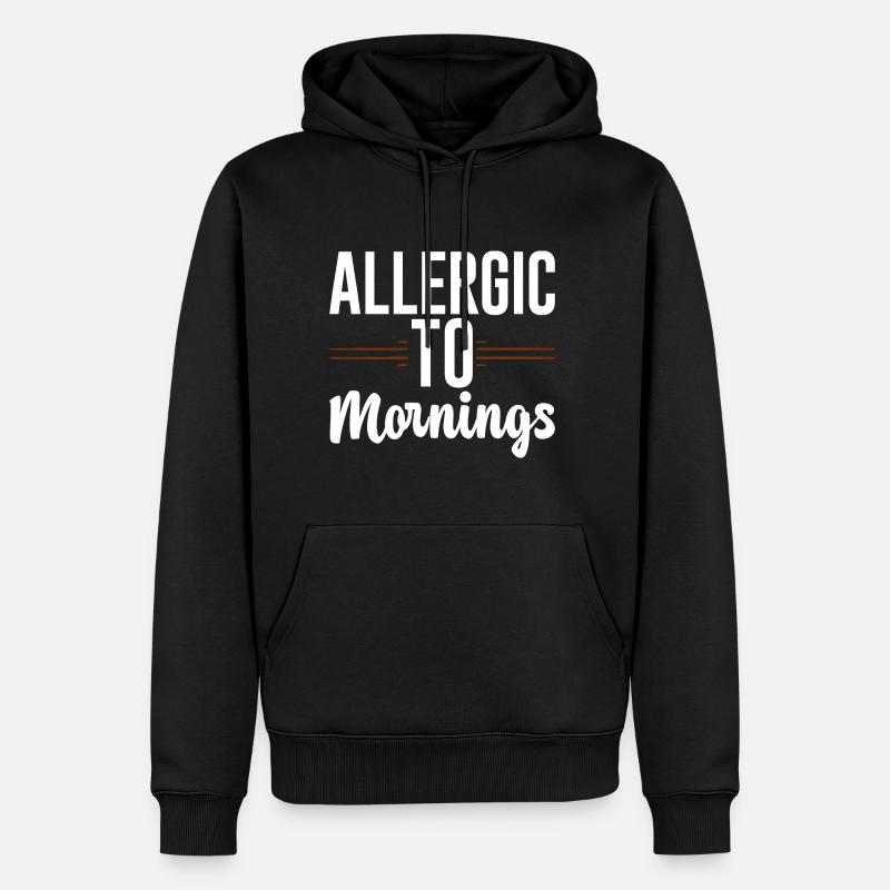 Allergique aux matins 2 - Sweat à capuche Premium bio Homme - noir