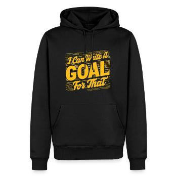 I Can Write A Goal For That 11 - Männer Premium Bio Hoodie - Schwarz - Vorne - Nico (187cm)