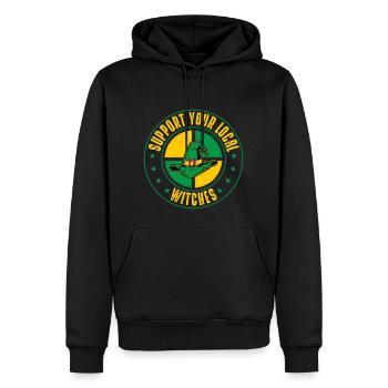 Sorcières - Sweat à capuche Premium bio Homme - noir - Devant - Nico (187cm)