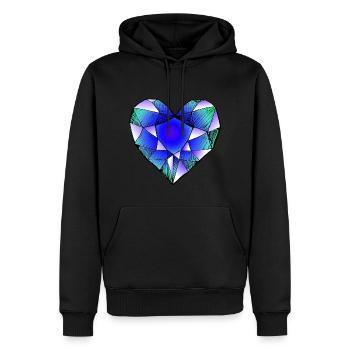 Saphir - Männer Premium Bio Hoodie - Schwarz - Vorne - Nico (187cm)