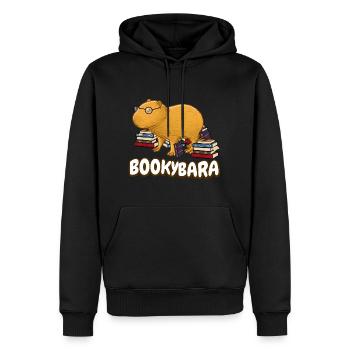 Capybara Bücher Lesen - Männer Premium Bio Hoodie - Schwarz - Vorne - Nico (187cm)