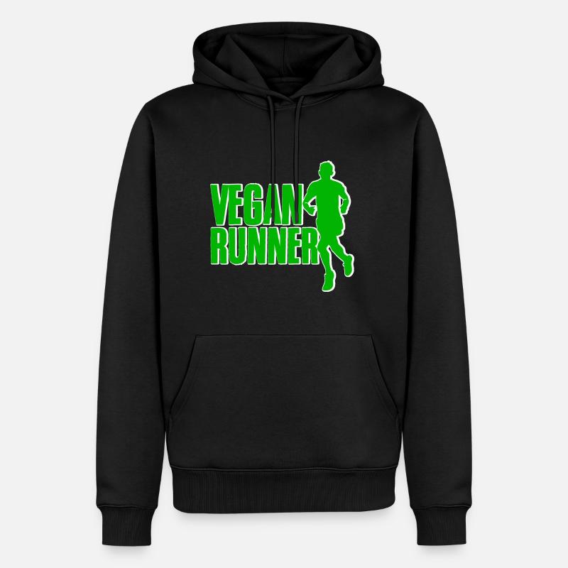 Vegan Runner 2 - Männer Premium Bio Hoodie - Schwarz