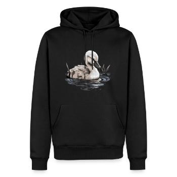 Bébé cygne Oiseau Poussin - Sweat à capuche Premium bio Homme - noir - Devant - Nico (187cm)
