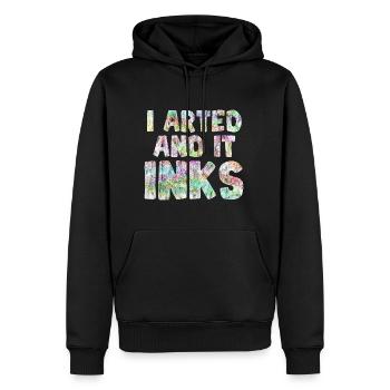 I Arted And It Inks 5 - Männer Premium Bio Hoodie - Schwarz - Vorne - Nico (187cm)