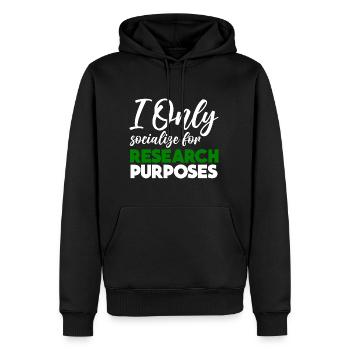 I Only Socialize For Research Purposes 2 - Männer Premium Bio Hoodie - Schwarz - Vorne - Nico (187cm)