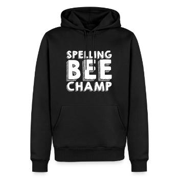 Orthographe Bee Champ 3 - Sweat à capuche Premium bio Homme - noir - Devant - Nico (187cm)
