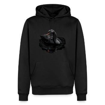 Oiseau cygne noir - Sweat à capuche Premium bio Homme - noir - Devant - Nico (187cm)