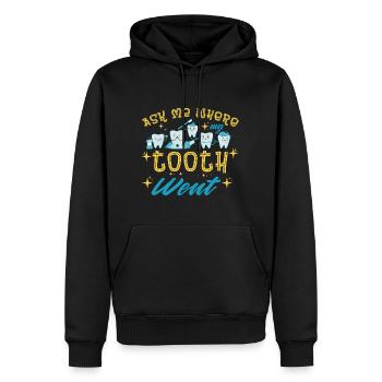 Ask Me Where My Tooth Went - Men’s Premium Organic Hoodie - black - Front - Nico (187cm)