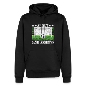 La vie est une question d'objectifs (et d'aides) 7 - Sweat à capuche Premium bio Homme - noir - Devant - Nico (187cm)