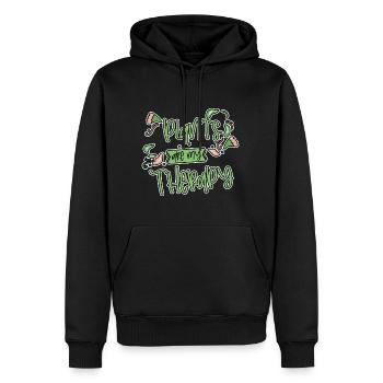 Plants Are My Therapy 4 - Men’s Premium Organic Hoodie - black - Front - Nico (187cm)