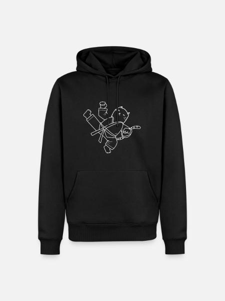 Cat Karate Black Belt - Men’s Premium Organic Hoodie - black