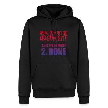 How To Win An Argument, Be Pregnant, Done 3 - Männer Premium Bio Hoodie - Schwarz - Vorne - Nico (187cm)