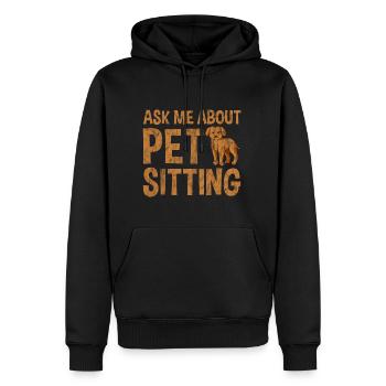 Posez-moi des questions sur le Pet Sitting 3 - Sweat à capuche Premium bio Homme - noir - Devant - Nico (187cm)