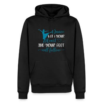 Danse avec ton cœur et tes pieds suivront 16 - Sweat à capuche Premium bio Homme - noir - Devant - Nico (187cm)