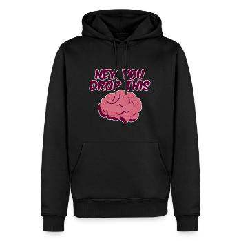 Hey, tu laisses tomber ce 2 - Sweat à capuche Premium bio Homme - noir - Devant - Nico (187cm)