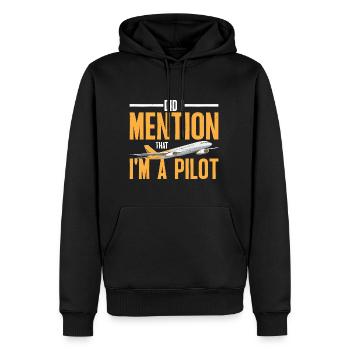 Ai-je mentionné que je suis un pilote 3 - Sweat à capuche Premium bio Homme - noir - Devant - Nico (187cm)