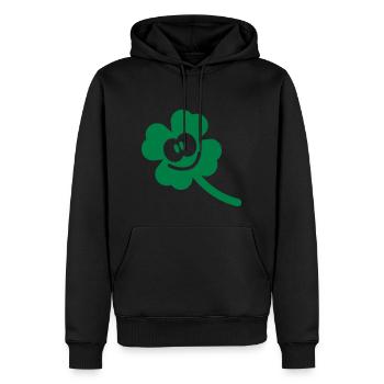 trèfle heureux - Sweat à capuche Premium bio Homme - noir - Devant - Nico (187cm)