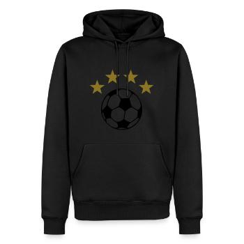 Weltmeister 4 Sterne Fußball Deutschland 2014 - Männer Premium Bio Hoodie - Schwarz - Vorne - Nico (187cm)