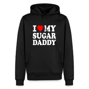 I love my Sugar daddy - Männer Premium Bio Hoodie - Schwarz - Vorne - Nico (187cm)