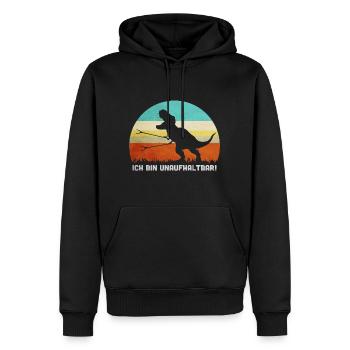 T-Rex ich bin unaufhaltbar vintage retro T Rex - Männer Premium Bio Hoodie - Schwarz - Vorne - Nico (187cm)