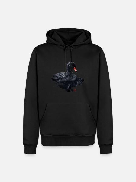 Schwarzer Schwan Vogel - Männer Premium Bio Hoodie - Schwarz