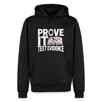 Prouvez-le, preuve textuelle 37 - Sweat à capuche Premium bio Homme - noir - Devant - Nico (187cm)