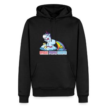 Pooper Scooper officiel 36 - Sweat à capuche Premium bio Homme - noir - Devant - Nico (187cm)